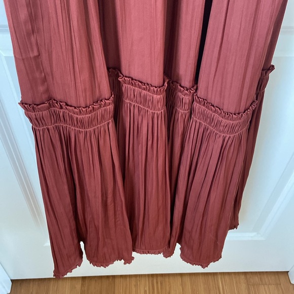 By Anthropologie Tiered Halter Dress High Neck Midi “Rose” Sleeveless Size 4 - Picture 7 of 9